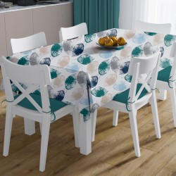 Τραπεζομάντηλο Αλέκιαστο Leaves 466 Petrol Dimcol (140x300) 1Τεμ