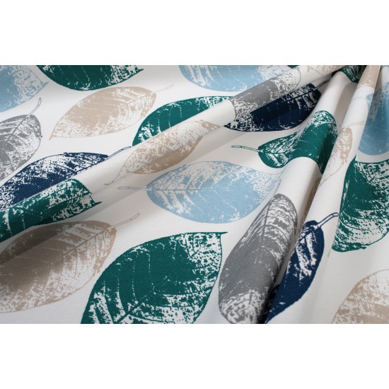 Σετ Τραπεζαρίας Αλέκιαστο Leaves 466 Petrol (Τραπεζομάντηλο 140x3000 & Τραβέρσα 40x300) Dimcol 2Τεμ