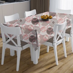 Σετ Τραπεζαρίας Αλέκιαστο Circles 469 Coral (Τραπεζομάντηλο 140x3000 & Τραβέρσα 40x300) Dimcol 2Τεμ