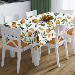 Τραπεζομάντηλο Αλέκιαστο Oranges 474 White-Orange Dimcol (140x300) 1Τεμ
