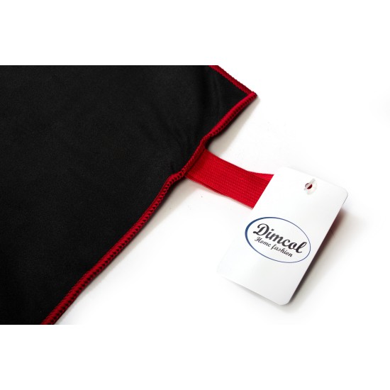 Πετσέτα Θαλάσσης Quick Dry Black-Bordeaux Micro Dimcol (80x160) 1Τεμ