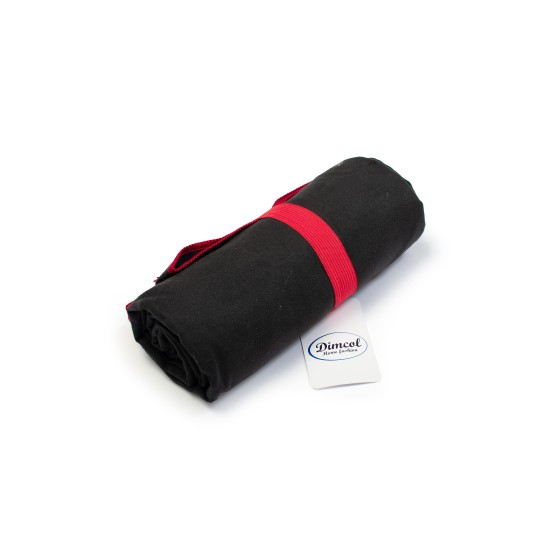 Πετσέτα Θαλάσσης Quick Dry Black-Bordeaux Micro Dimcol (80x160) 1Τεμ
