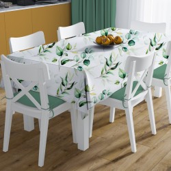 Σετ Τραπεζαρίας Αλέκιαστο Green Leaves 462 White-Green (Τραπεζομάντηλο 140x220 , Τραβέρσα 40x220) Dimcol 2Τεμ