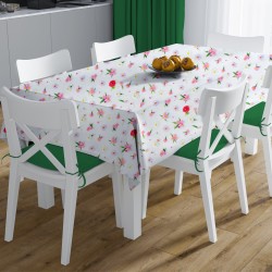 Σετ Τραπεζαρίας Αλέκιαστο Daisies 463 White-Pink (Τραπεζομάντηλο 140x220 , Τραβέρσα 40x220) Dimcol 2Τεμ