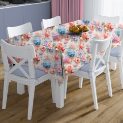 Σετ Τραπεζαρίας Αλέκιαστο Ορτανσίες 464 Multi (Τραπεζομάντηλο 140x220 , Τραβέρσα 40x220) Dimcol 2Τεμ