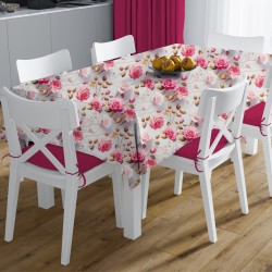 Σετ Τραπεζαρίας Αλέκιαστο Roses 465 Grey-Pink (Τραπεζομάντηλο 140x220 , Τραβέρσα 40x220) Dimcol 2Τεμ