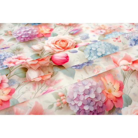 Σετ Τραπεζαρίας Αλέκιαστο Ορτανσίες 464 Multi (Τραπεζοκαρέ 140x140 , Τραβέρσα 40x140) Dimcol 2Τεμ