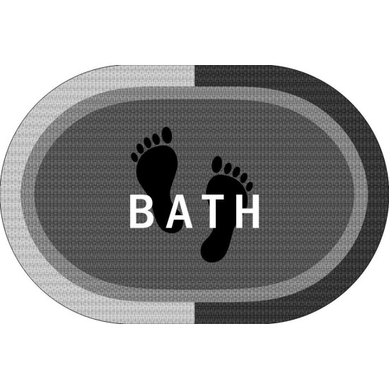 Πατάκι Μπάνιου Oval Αντιολισθητικό Bath Grey Dimcol (50x70) 1Τεμ
