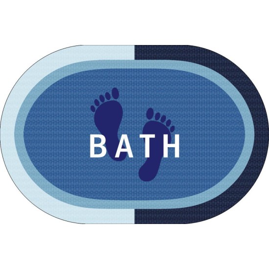 Πατάκι Μπάνιου Oval Αντιολισθητικό Bath Sky Blue Dimcol (50x70) 1Τεμ