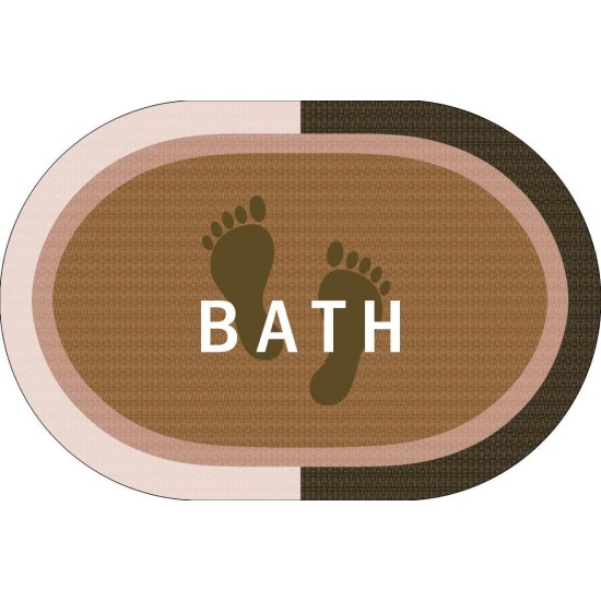 Πατάκι Μπάνιου Oval Αντιολισθητικό Bath Beige Dimcol (50x70) 1Τεμ