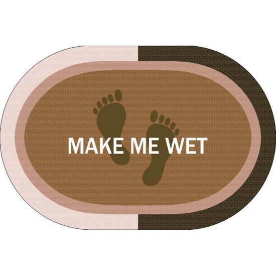 Πατάκι Μπάνιου Αντιολισθητικό Make Me Wet Beige Oval Dimcol (50x70) 1Τεμ