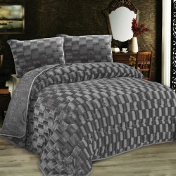 Κουβερτοπάπλωμα Mε εφέ Μονό Fleece 1940 Grey 750 Gsm Dimcol (160x220) 1Τεμ
