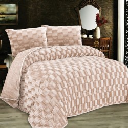 Κουβερτοπάπλωμα Mε εφέ Μονό Fleece 1940 Mocha 750 Gsm Dimcol (160x220) 1Τεμ