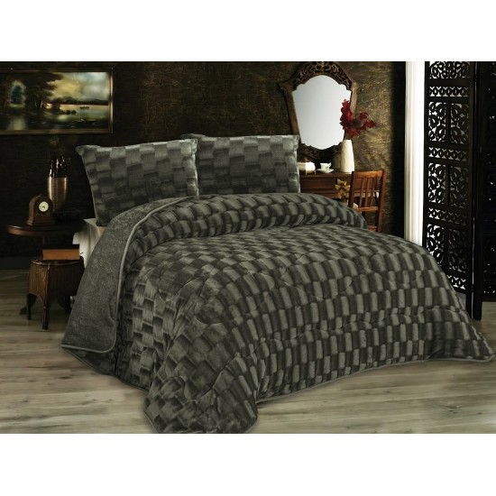 Κουβερτοπάπλωμα Μονό 1940 Olive Με εφέ Fleece Dimcol (160x220) 1Τεμ