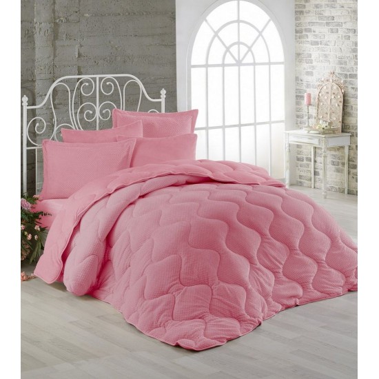 Κουβερτοπάπλωμα Γούνα-Fleece Υπέρδιπλο 1920 Pink C12 680 Gsm Dimcol (220x240) 1Τεμ