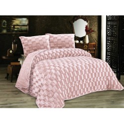 Κουβερτοπάπλωμα Mε εφέ Υπέρδιπλο Fleece 1940 Salmon Rose 750 Gsm Dimcol (220x240) 1Τεμ