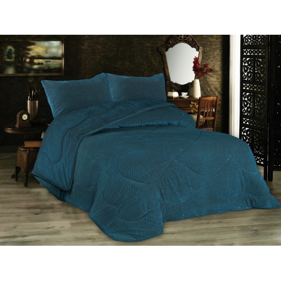 Κουβερτοπάπλωμα Popcorn Υπέρδιπλο Fleece 1950 Petrol 700 Gsm Dimcol (220x240) 1Τεμ