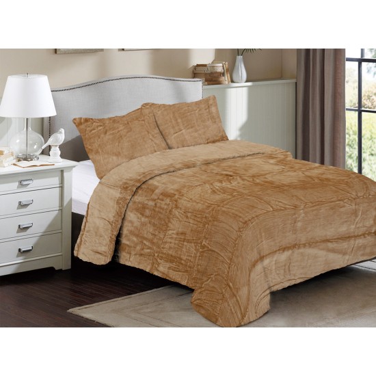 Κουβέρτα Fleece Μονή Solid 02 Beige Coral Dimcol (160x220) 1Τεμ