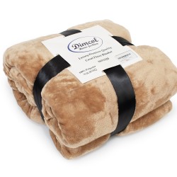 Κουβέρτα Fleece Υπέρδιπλη Solid 02 Beige Coral Dimcol (220x240) 1Τεμ