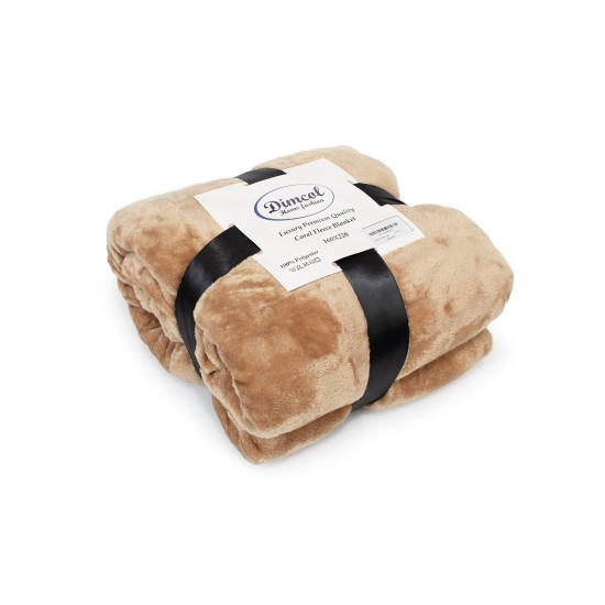 Κουβέρτα Fleece Μονή Solid 02 Beige Coral Dimcol (160x220) 1Τεμ