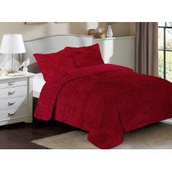 Κουβέρτα Fleece Μονή Solid 04 Bordeaux Coral Dimcol (160x220) 1Τεμ