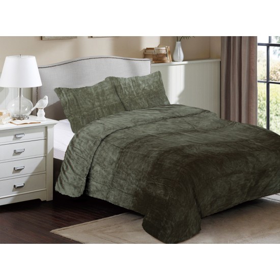 Κουβέρτα Fleece Μονή Solid 07 Olive Coral Dimcol (160x220) 1Τεμ