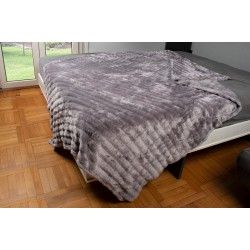 Κουβέρτα Fleece Μονή Coral Ριγέ 16 Grey Dimcol (160x220) 1Τεμ Κουβέρτα Fleece Μονή Coral Ριγέ 16 Grey Dimcol (160x220) 1Τεμ