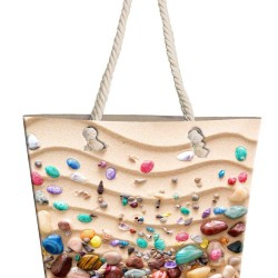 Τσάντα Παραλίας Pebbles 15 Digital Print Dimcol (40x45) 1Τεμ