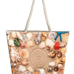 Τσάντα Παραλίας Seashells 19 Digital Print Dimcol (40x45) 1Τεμ