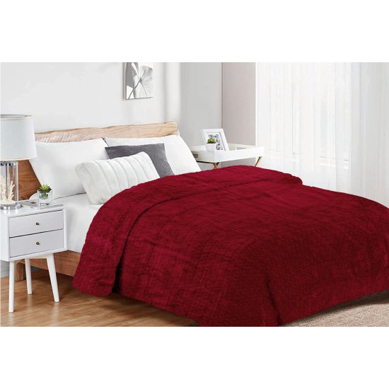 Κουβέρτα Fleece Μονή Brick 04 Bordeaux Coral Jacquard Dimcol (160x220) 1Τεμ