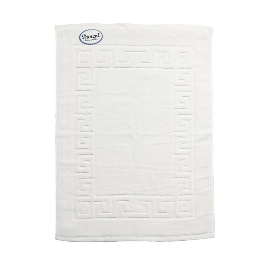 Πατάκι Μπάνιου Ξενοδοχειακό Μαίανδρος White Jacquard 700 gr/m² Cotton Dimcol (50x70) 1Τεμ