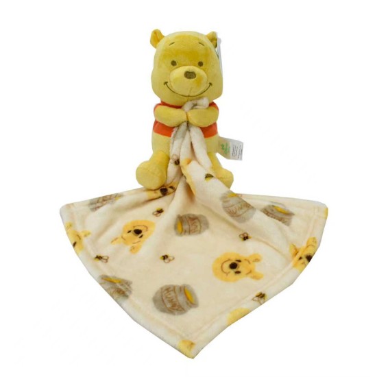 Λούτρινο Ζωάκι Με Πανάκι Παρηγορίας Coral Fleece Σετ Disney Home Winnie Yellow Dimcol 2Τεμ