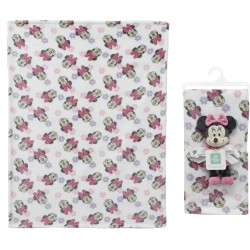 Λούτρινο Ζωάκι & Coral Fleece Σετ Disney Home Minnie 31 White-Black Dimcol 2Τεμ