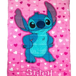 Κουβερτοπάπλωμα Με Sherpa Μονό Disney Home Lilo & Stitch 57 Pink Flannel Dimcol (160x250) 1Τεμ