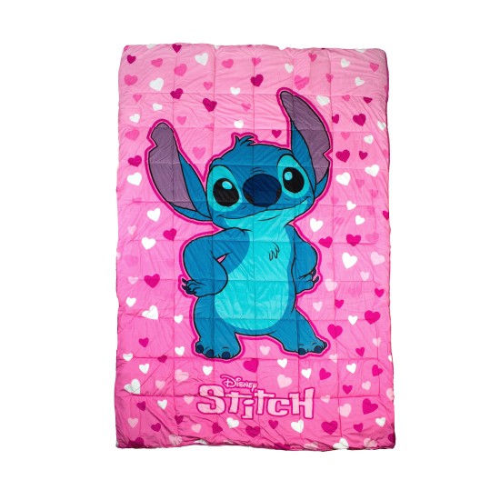 Κουβερτοπάπλωμα Με Sherpa Μονό Disney Home Lilo & Stitch 57 Pink Flannel Dimcol (160x250) 1Τεμ
