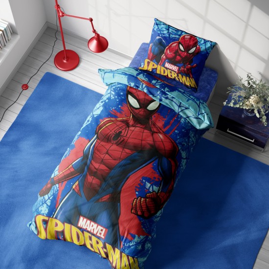 Σεντόνια Παιδικά Μονά Σετ Marvel Spiderman 712 Electric Blue Cotton Dimcol (160x240) 2Τεμ