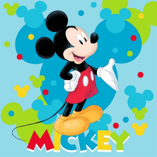 Πετσέτα Λαβέτα Νηπιαγωγείου Disney Home Mickey 73 Turquoise Dimcol (30x30) 1Τεμ
