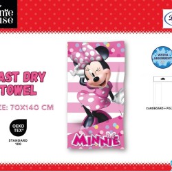 Πετσέτα Θαλάσσης Παιδική Disney Home Minnie 26 Pink Micro Quick Dry Dimcol (70x140) 1Τεμ