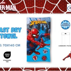 Πετσέτα Θαλάσσης Παιδική Marvel Spider-Man 96 Digital Print Sky Blue Micro Quick Dry Dimcol (70x140) 1Τεμ