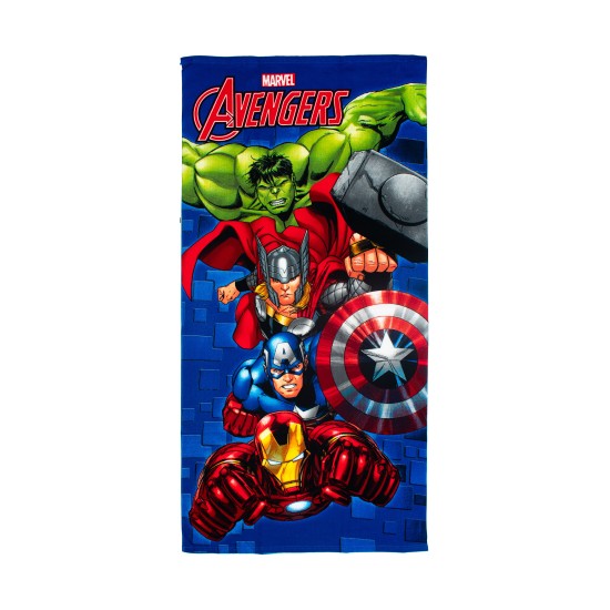 Πετσέτα Θαλάσσης Παιδική Marvel Avengers 052 Blue Quick Dry Micro Dimcol (70x140) 1Τεμ