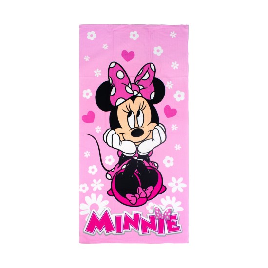Πετσέτα Θαλάσσης Παιδική Disney Home Minnie 543 Baby Pink Quick Dry Micro Dimcol (70x140) 1Τεμ