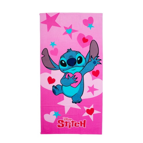 Πετσέτα Θαλάσσης Παιδική Quick Dry Disney Home Lilo & Stitch 085 Baby Pink Micro Dimcol (70x140) 1Τεμ