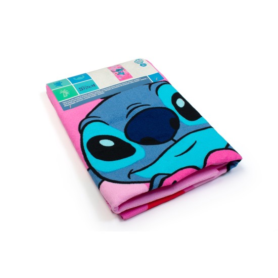 Πετσέτα Θαλάσσης Παιδική Quick Dry Disney Home Lilo & Stitch 085 Baby Pink Micro Dimcol (70x140) 1Τεμ