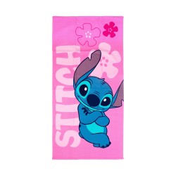 Πετσέτα Θαλάσσης Παιδική Disney Home Lilo & Stitch 548 Pale Pink Quick Dry Micro Dimcol (70x140) 1Τεμ