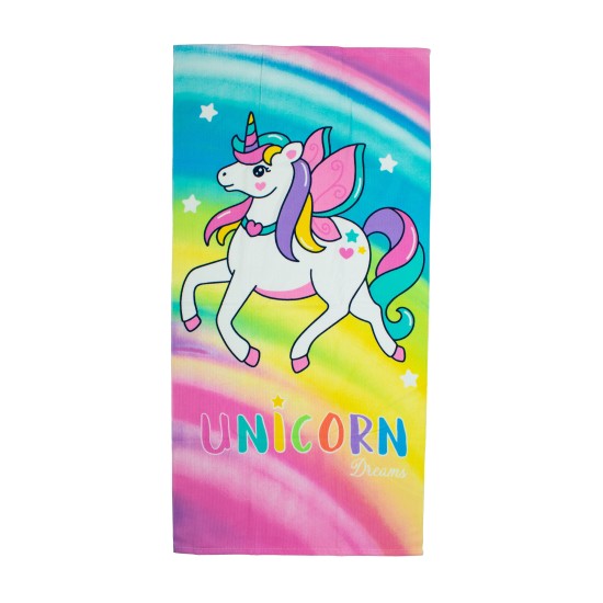 Πετσέτα Θαλάσσης Παιδική Quick Dry Unicorn 458 Multi Micro Dimcol (70x140) 1Τεμ