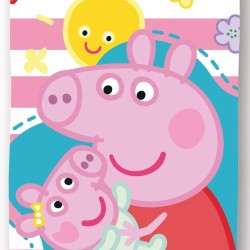 Πετσέτα Θαλάσσης Παιδική Quick Dry Hasbro Peppa Pig 821 White-Pink Micro Dimcol (70x140) 1Τεμ