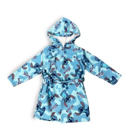 Μπουρνούζι Παιδικό Με Κουκούλα Disney Home Lilo & Stitch Sky Blue Micro Dimcol 1Τεμ