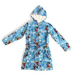 Μπουρνούζι Παιδικό Με Κουκούλα Disney Home Mickey Blue Micro Dimcol 1Τεμ