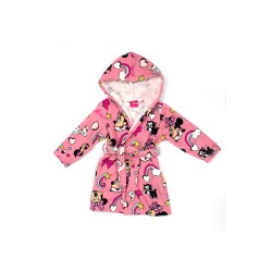 Μπουρνούζι Παιδικό Με Κουκούλα Disney Home Minnie Pink Micro Dimcol 1Τεμ