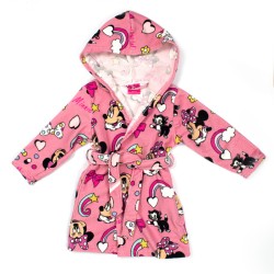 Μπουρνούζι Παιδικό Με Κουκούλα Disney Home Minnie Pink Micro Dimcol 1Τεμ